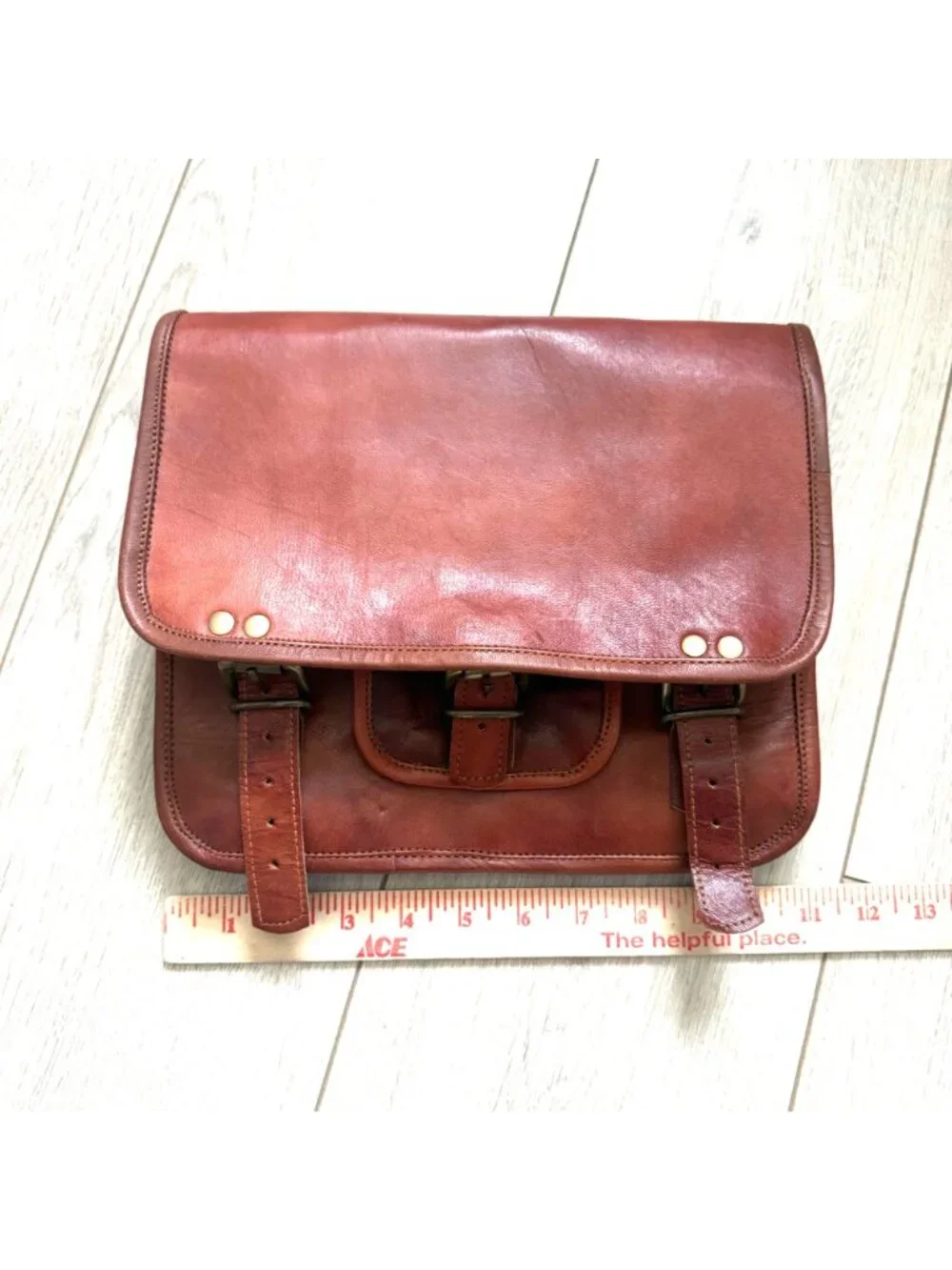 Men's Satchel Messenger HandBag Brown Leather Vintage Laptop Briefcase School